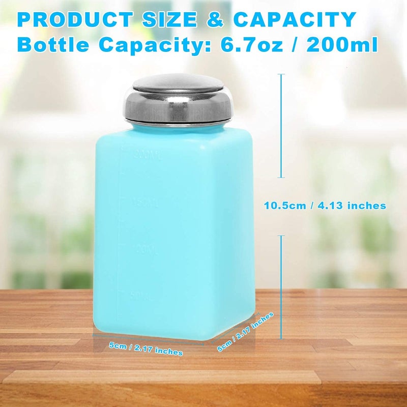 JETEHO 2 Pack 200ml Push Down Alcohol Dispenser Pump Bottle Methanol Container - Image 2